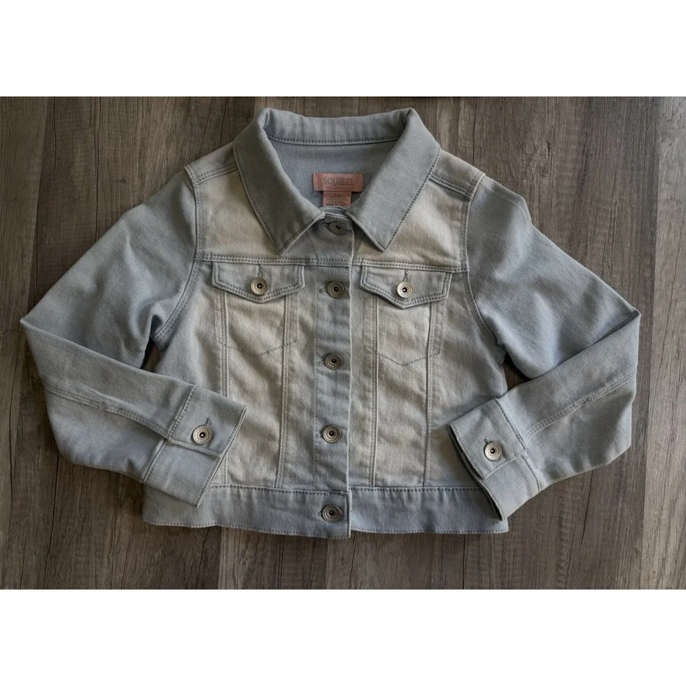 Lot of 3 Girls' Blue Denim Jean Jackets Pockets  And Jeans Size M 7/8 And 7